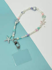 Arendelle Pastel Shell Beaded Phone Wristlet with Universal Holder | Handcrafted Vibrant Wrist Strap