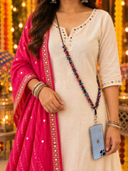 Navratri Multicolour Ghungroo Phone Sling – Adjustable Garba Crossbody Phone Holder