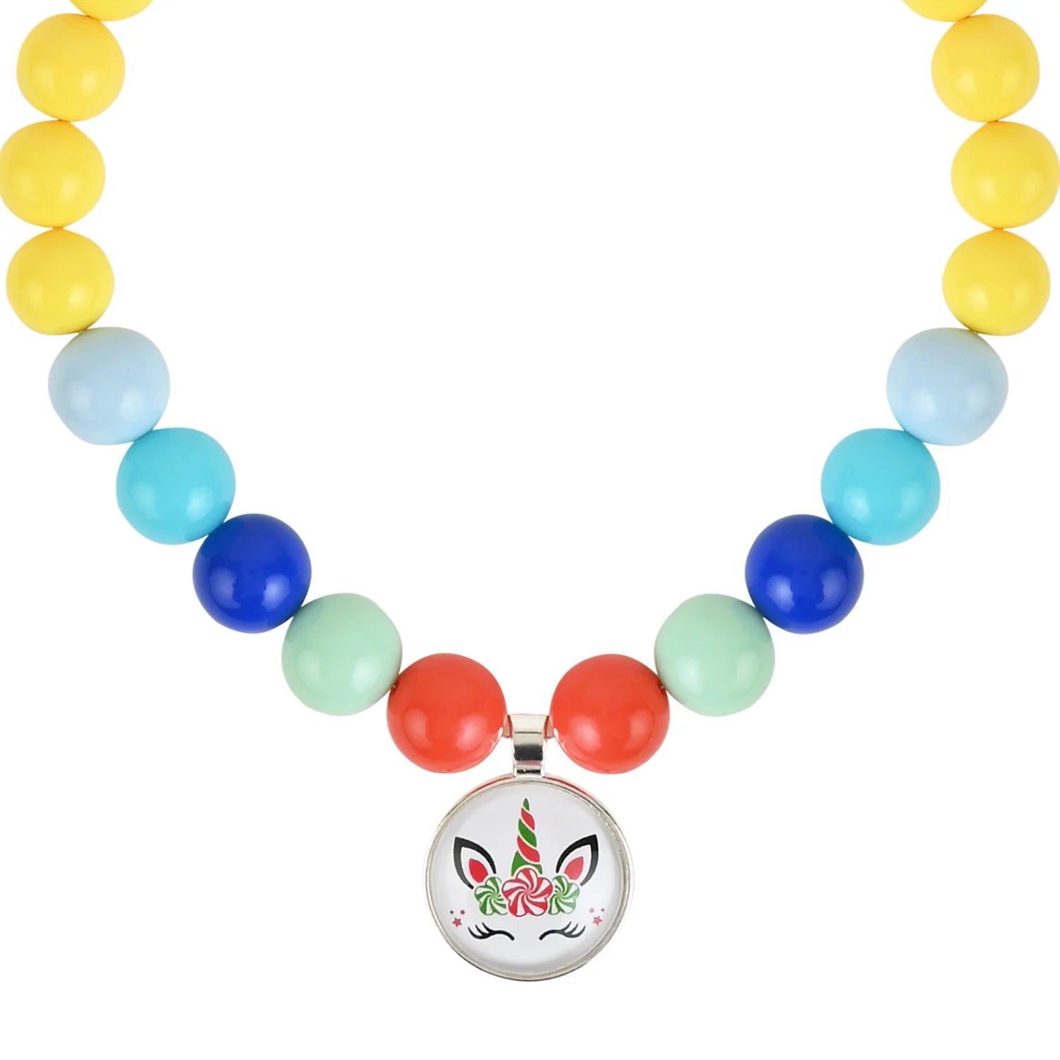 Pastel Beaded Necklace with Unicorn Charm – Cute & Aesthetic Jewelry for Girls [ANC028]