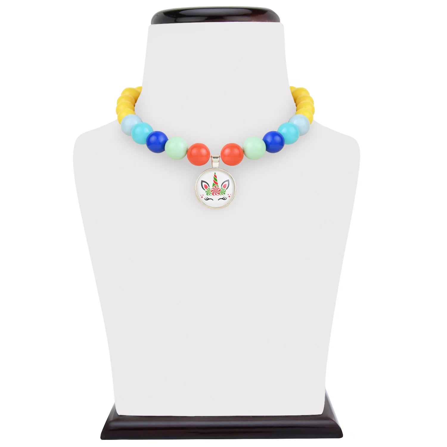 Pastel Beaded Necklace with Unicorn Charm – Cute & Aesthetic Jewelry for Girls [ANC028]