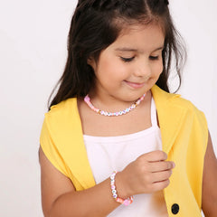 Personalized Pastel Bead Necklace & Bracelet Set – Adorable & Unique [ANC031]