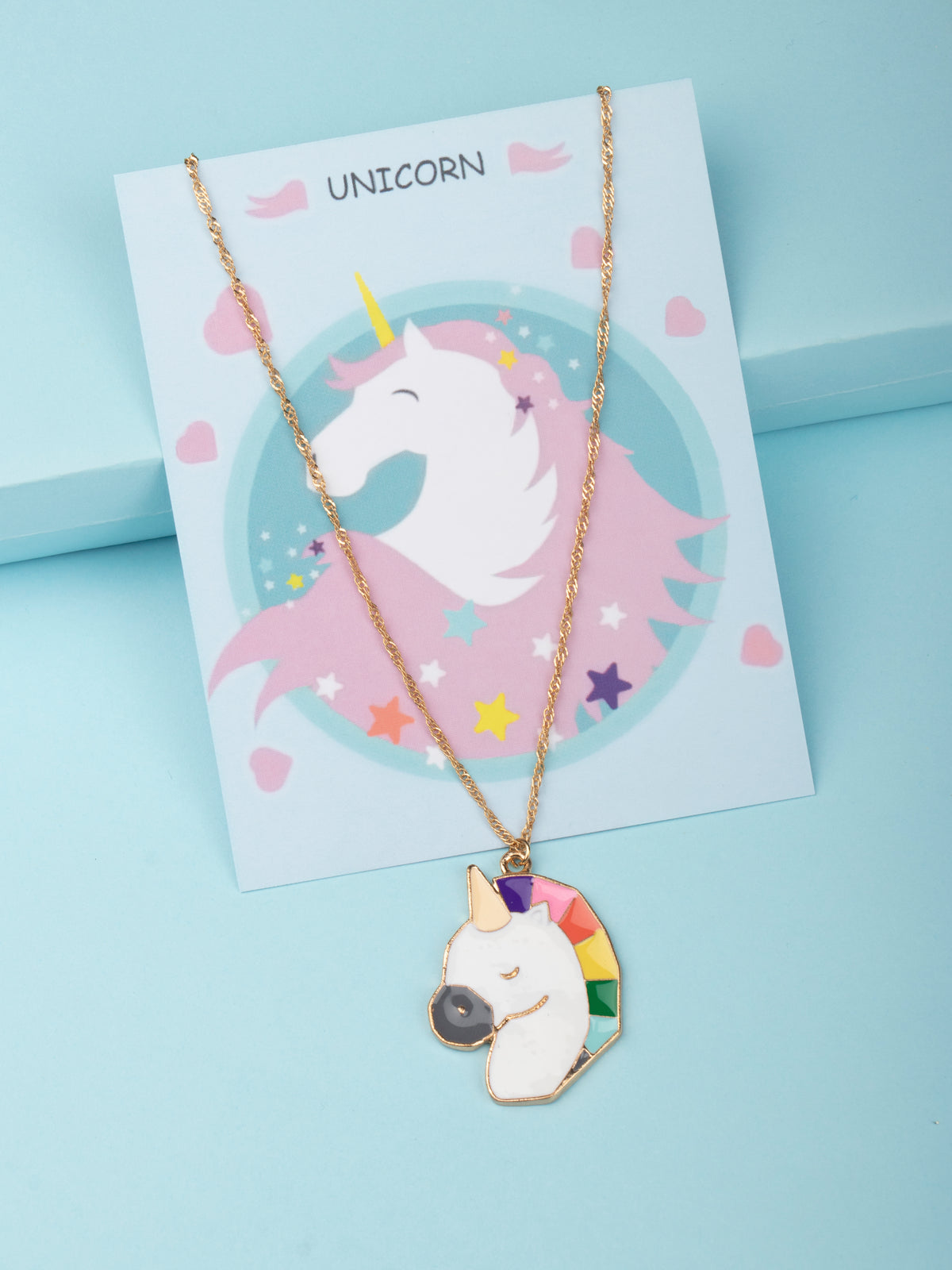 Colourful Unicorn Pendant with a Printed Gift Card for Young Girls [APD046]