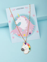 Colourful Unicorn Pendant with a Printed Gift Card for Young Girls [APD046]