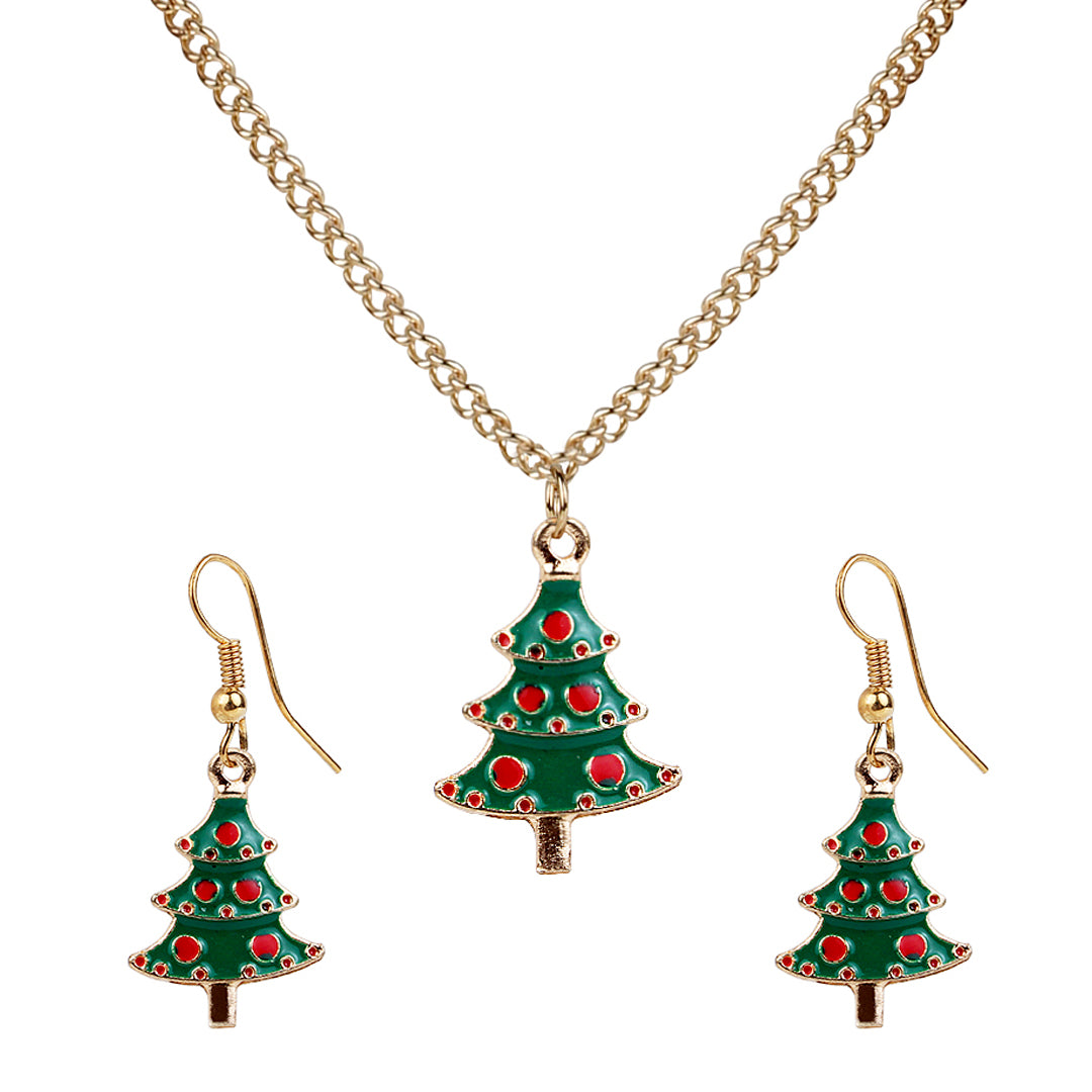 Christmas Special Tree Pendant, Bracelet, Earrings and Ring Set [APS015]