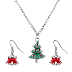 Christmas Special Christmas Tree and Red Bell Earrings Set [APS017]