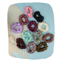 Premium Silk Satin Scrunchies Pack of 12 for Hair Protection