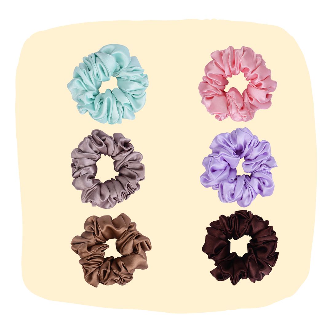 Silk Satin Hair Scrunchies Set: Breakage-Free Hair Ties