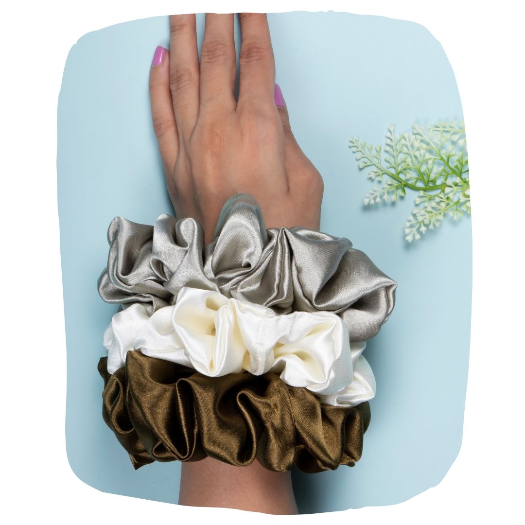 Luxury Silk Satin Scrunchies Pack for Gentle Haircare