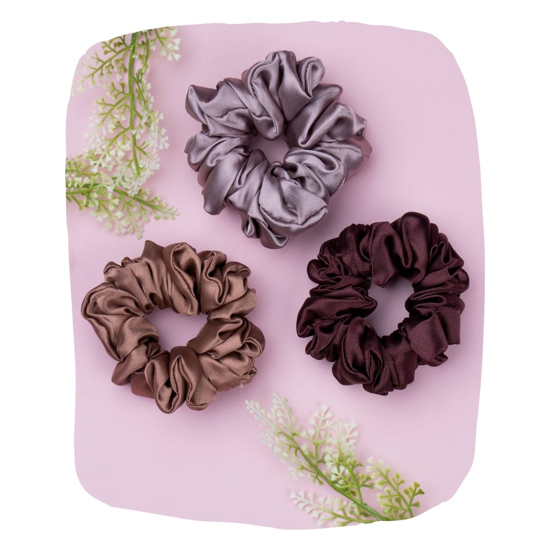 Silk Satin Scrunchies for No Breakage & All-Day Comfort