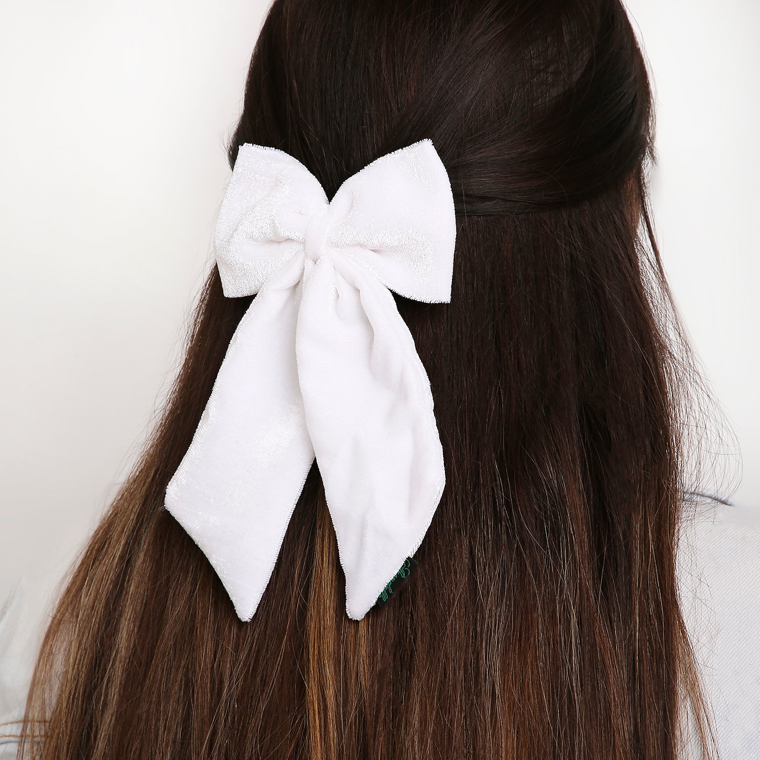 Velvet Long Tail Hair Bow - Small