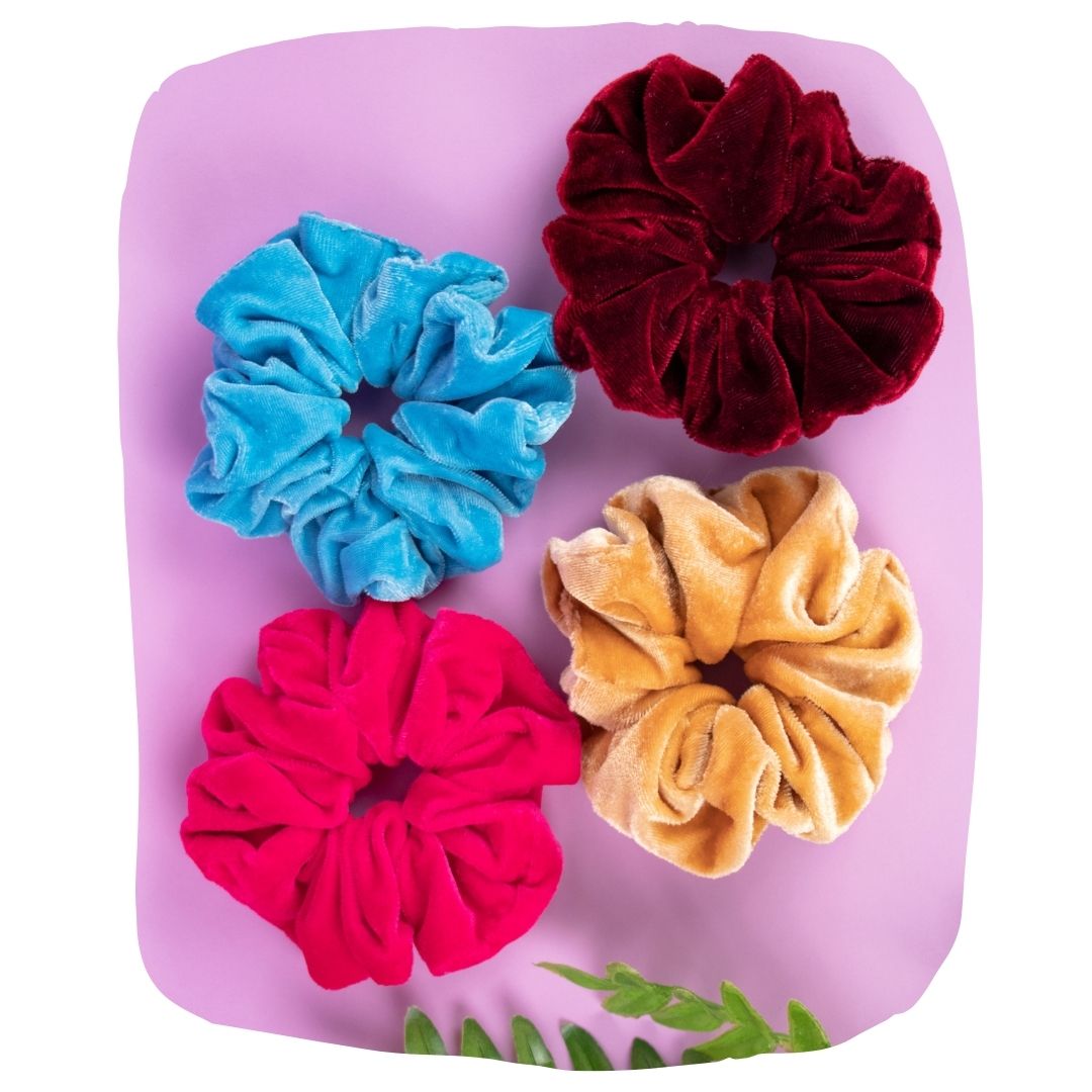 Lux Velvet Hair Scrunchies Pack for Elegant Hairstyles