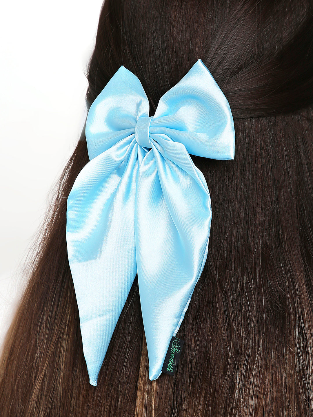 Satin Silk PigTail Hair Bow In Rose Pink [ASC043--SBow]