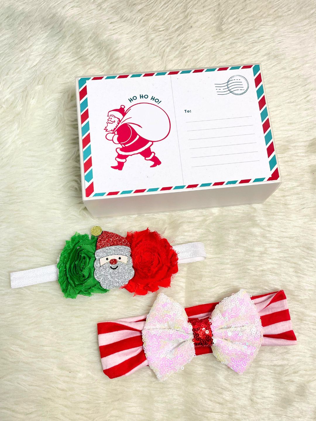 Secret Santa Hamper For Babies | Fun Christmas Gift for Babies | Christmas Theme Headbands