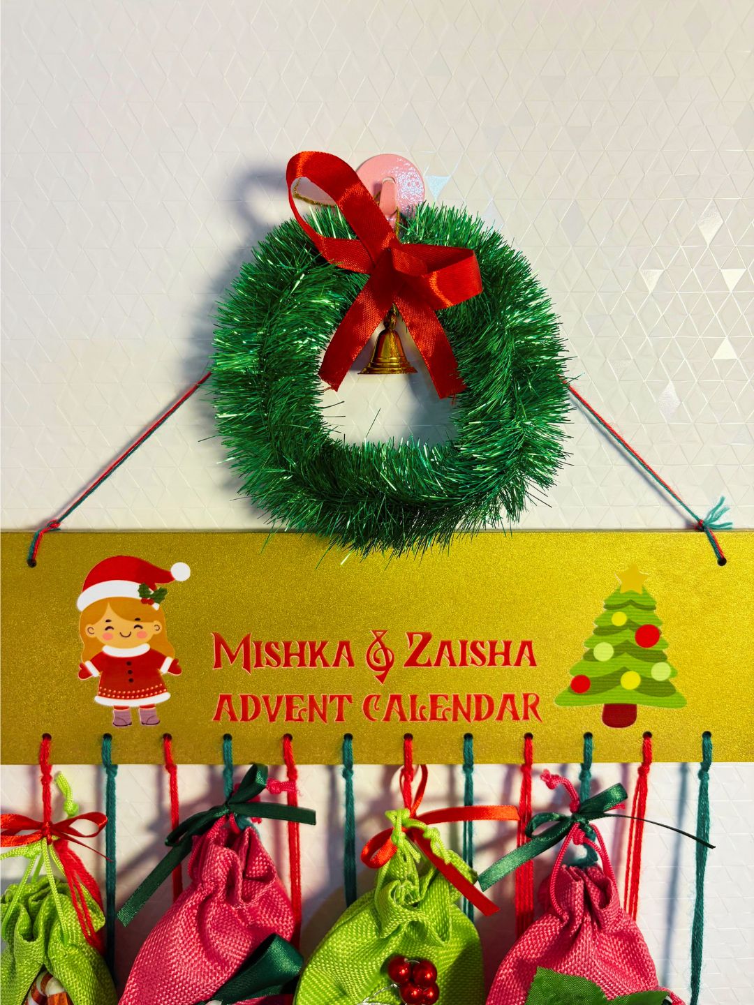 Personalized Christmas Advent Calendar for Girls | 12 Day Countdown to Christmas | Christmas Theme Hair Accessories and Jewelry