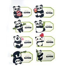 3D Personalised Kids Gift Tags — Playful Pandas (Set of 8)