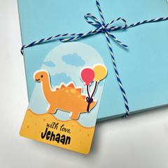3D Personalised Kids Gift Tags — Dinosaur Rockstars (Set of 8)