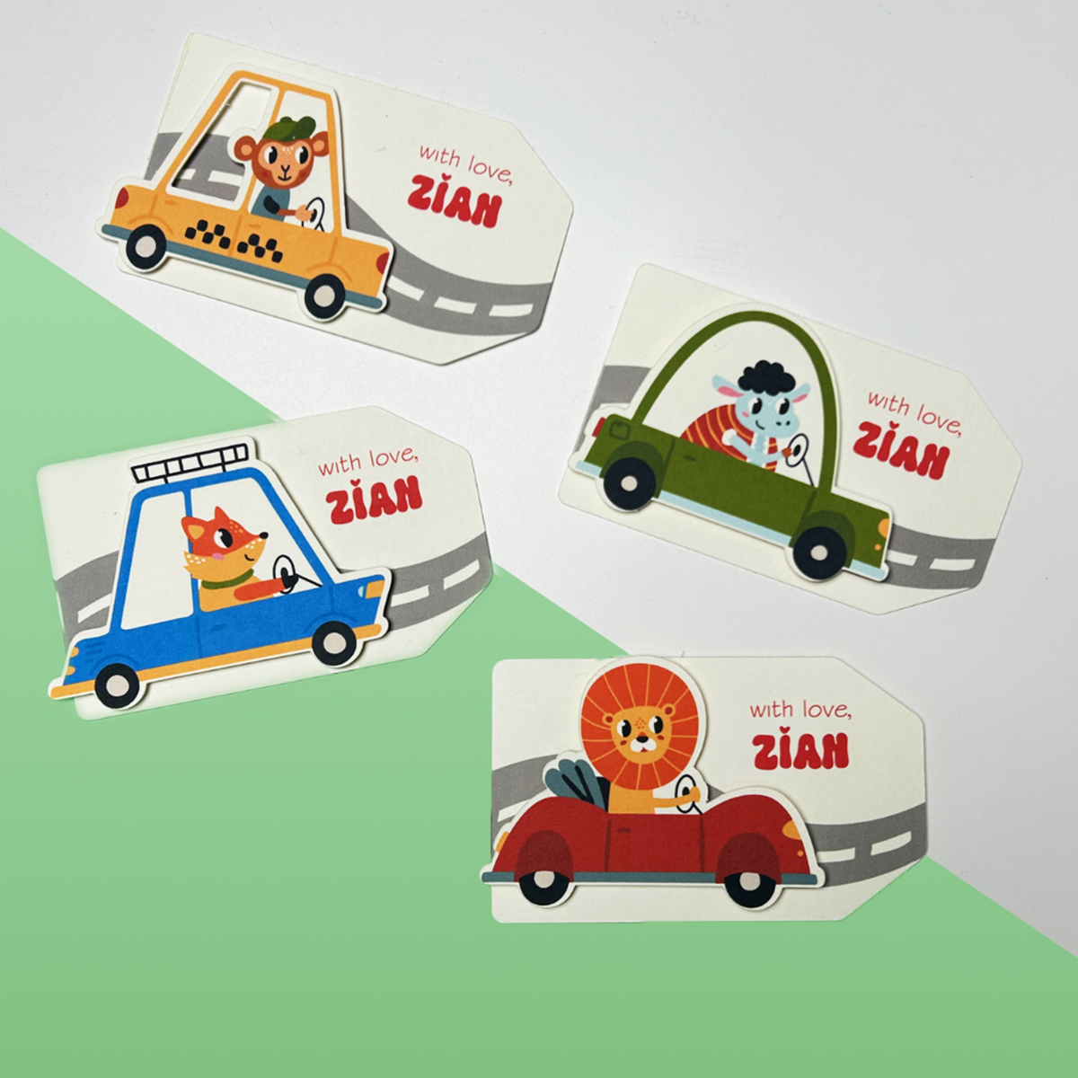 3D Personalised Kids Gift Tags — Little Drivers (Set of 8)