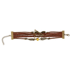 Harry Potter Inspired Brown Deathly Hallow & Snitch Multi-strand Bracelet