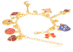 Japanese Anime Sailor Moon Inspired Gold Multiple Charm Bracelet