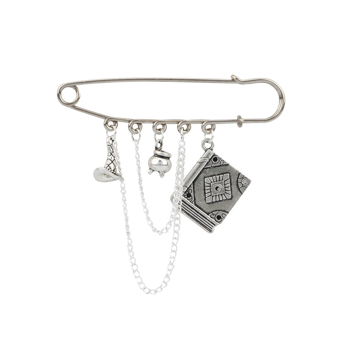 Harry Potter charm silver brooch with multiple charms