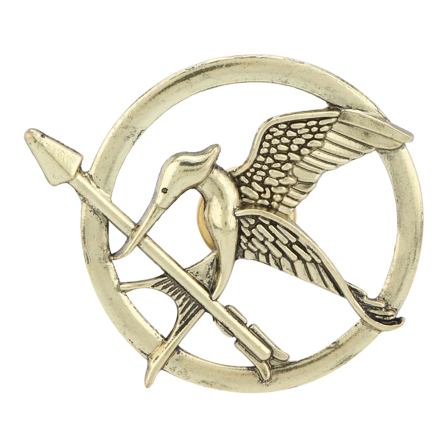 Bronze Mockingjay Brooch Pin with arrow and wings