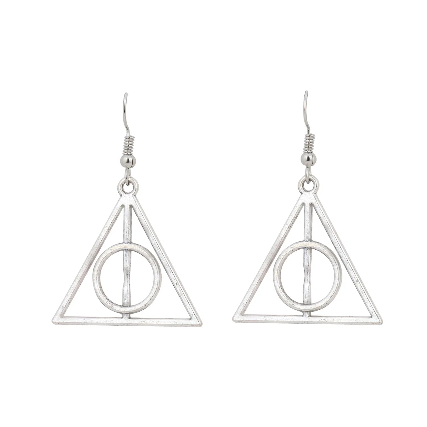 Harry Potter inspired silver triangle earrings