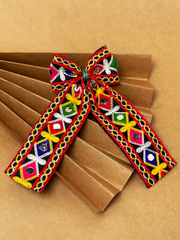 Rangtaari Pigtail Hair Bow – Traditional Navratri Hair Accessory