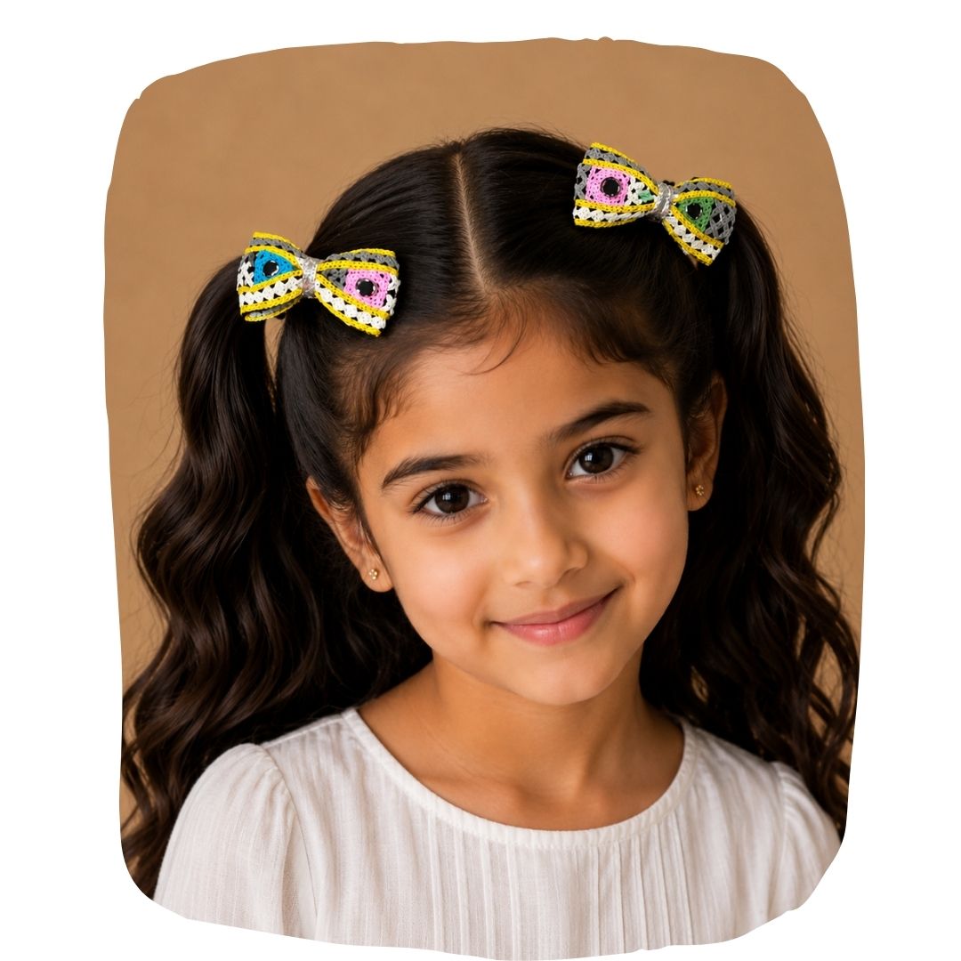 Pari Hoon Main Bow Clip Set – Festive Navratri Hair Accessories
