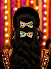 Pari Hoon Main Bow Clip Set – Festive Navratri Hair Accessories