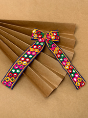 Dholida Pigtail Bow – Ethnic Navratri Hair Accessory for Girls