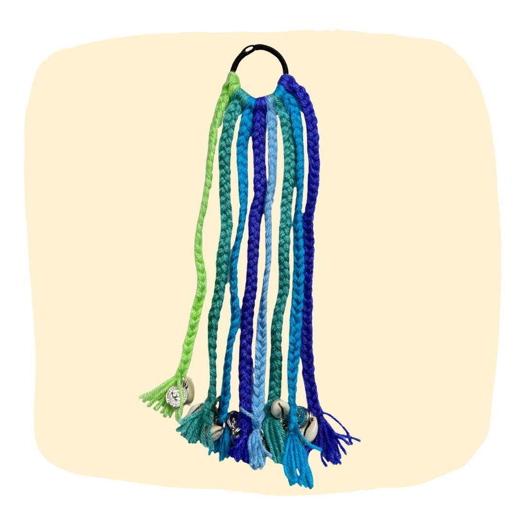 Navratri Hair Tassel Cords - Shades of Blue