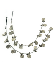 Navratri Silver Ghungroo and Coins Ear Chain /Hair Chain