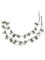 Navratri Silver Ghungroo and Coins Ear Chain /Hair Chain