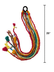 Navratri Hair Tassel Cords – Handcrafted Festive Braided Parandi with Kodi Shells & Bells for Garba