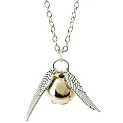 Harry Potter Inspired Golden Snitch with Silver Wings Pendant
