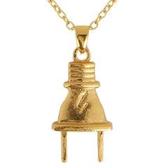 Flash Inspired Gold Electrical Plug Pendant