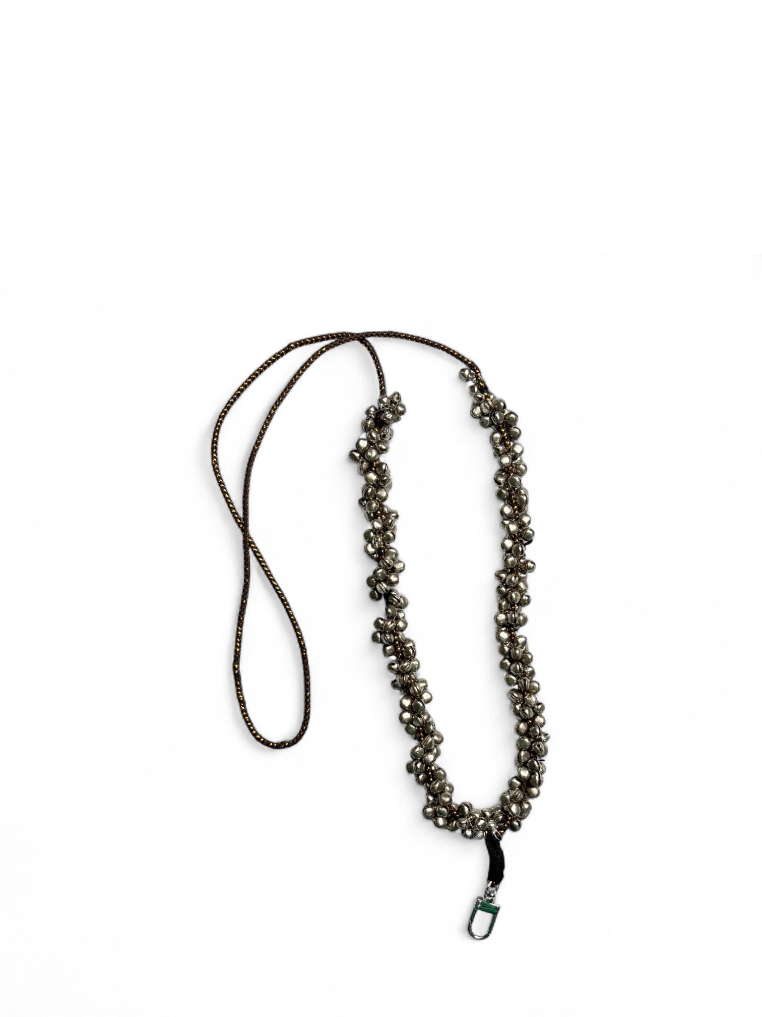 Arendelle Navratri Phone Sling featuring metallic ghungroo detailing and a clip for phone attachment. Perfect for Navratri festivities.