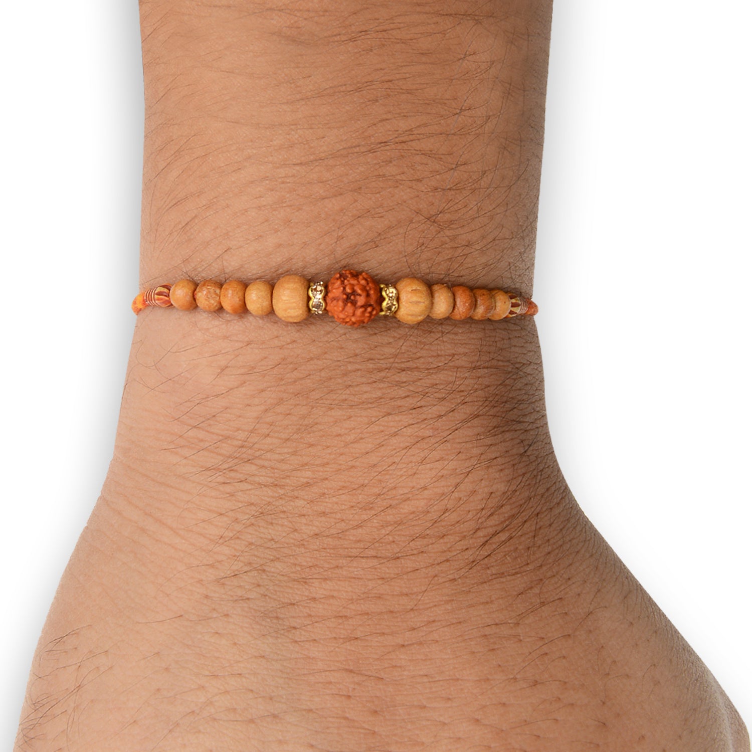 Mauli Thread Rakhi with 1 Rudraksha Bead for Brother | Traditional Spiritual Rakhi | Raksha Bandhan 2025 [RA163]