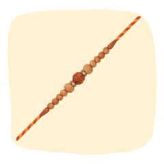 Mauli Thread Rakhi with 1 Rudraksha Bead for Brother | Traditional Spiritual Rakhi | Raksha Bandhan 2025 [RA163]