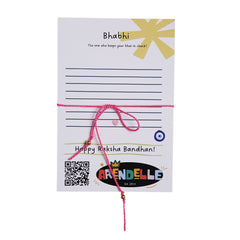 BHABHI Morse Code Rakhi – Color-Coded Beads with Greeting Card – Unique Handmade Raksha Bandhan Gift for Bhabhi [RA236]