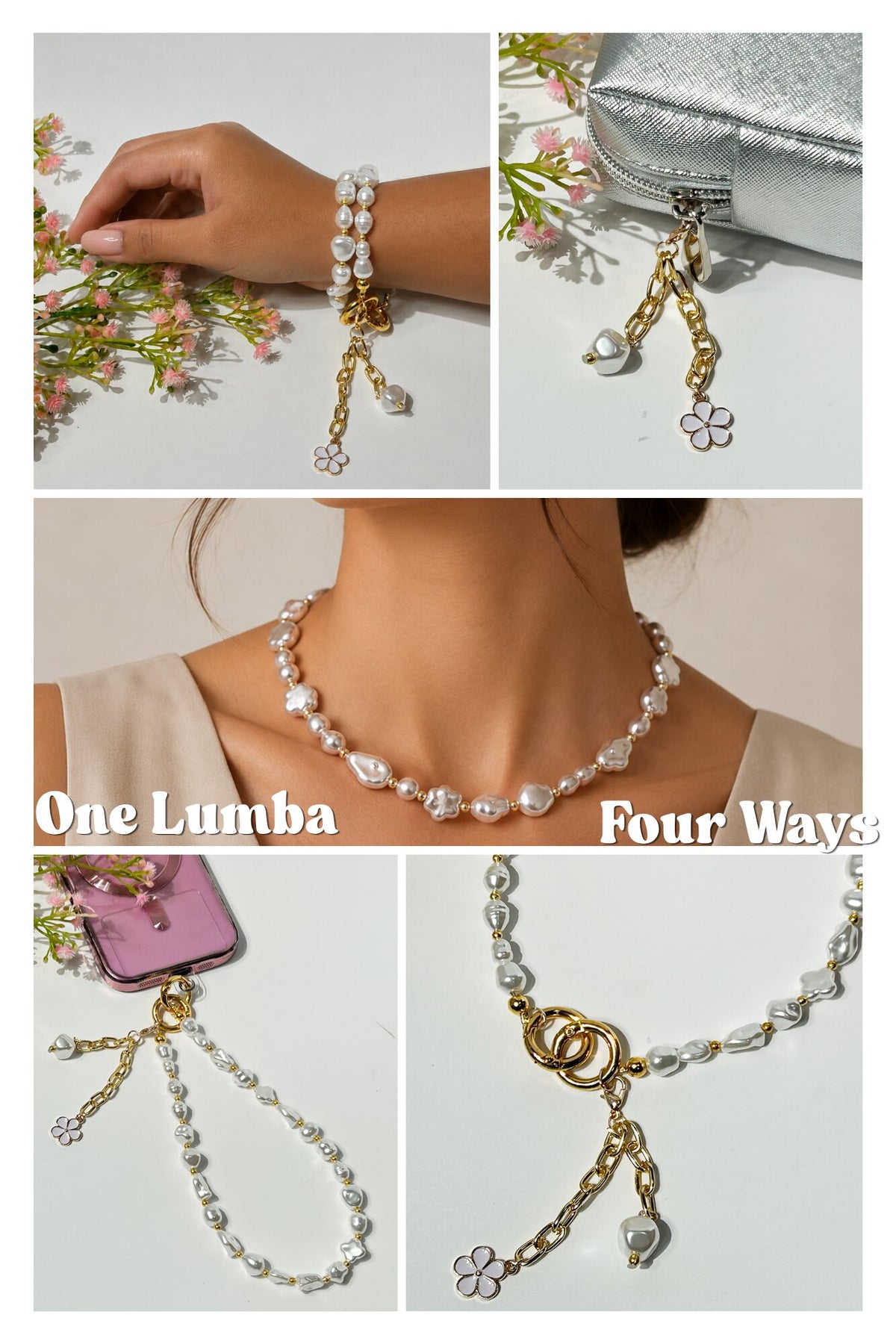 Lumba, Reimagined — Ivory Bloom | 4-in-1 Baroque Pearl Lumba Rakhi