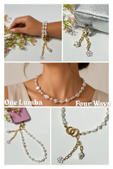Lumba, Reimagined — Ivory Bloom | 4-in-1 Baroque Pearl Lumba Rakhi