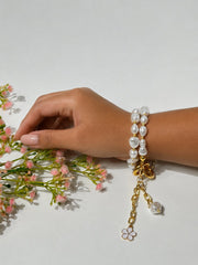 Lumba, Reimagined — Ivory Bloom | 4-in-1 Baroque Pearl Lumba Rakhi