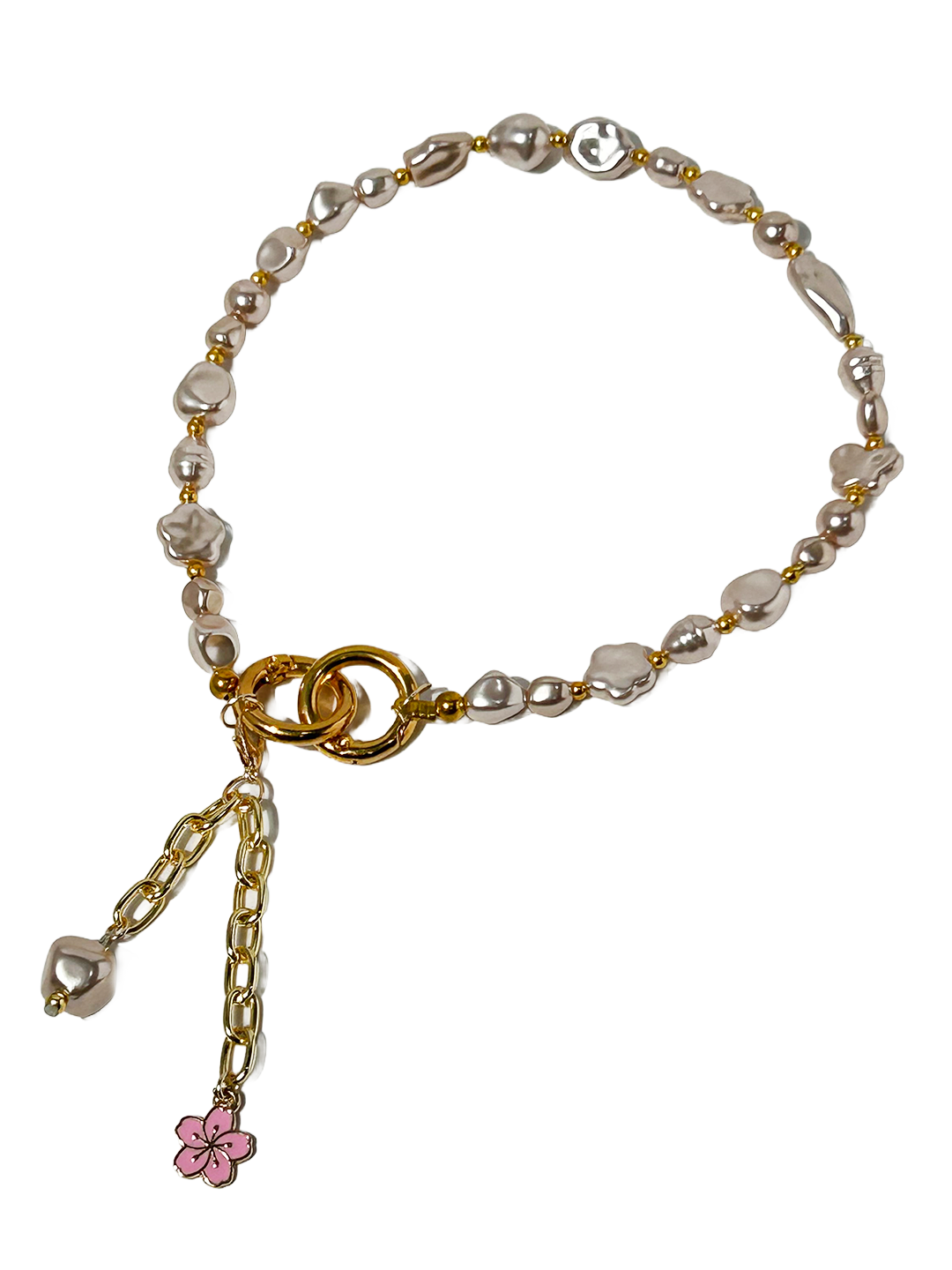 Lumba, Reimagined — Champagne Petal | 4-in-1 Baroque Pearl Lumba Rakhi