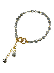 Lumba, Reimagined — Smoke & Gold | 4-in-1 Baroque Pearl Lumba Rakhi
