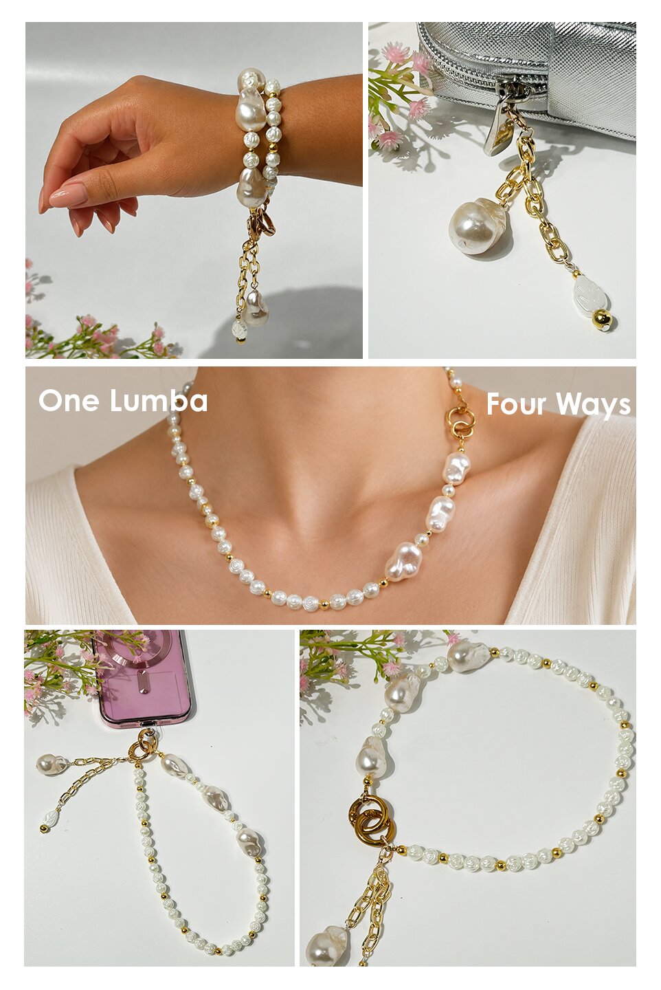 Lumba, Reimagined — Pearl Garden | 4-in-1 Baroque Pearl Lumba Rakhi