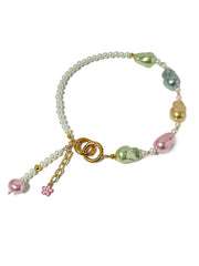 Lumba, Reimagined — Pastel Mosaic | 4-in-1 Baroque Pearl Lumba Rakhi