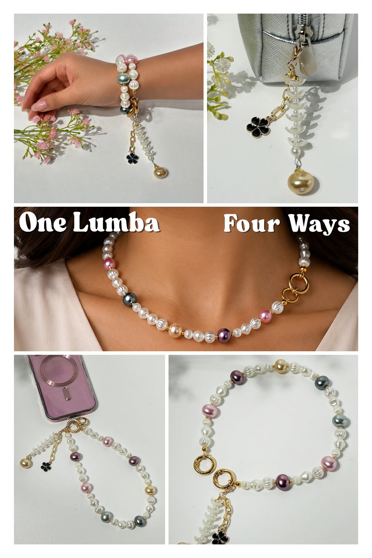 Lumba, Reimagined — Confetti | 4-in-1 Baroque Pearl Lumba Rakhi