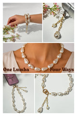 Lumba, Reimagined — Rose Blush | 4-in-1 Baroque Pearl Lumba Rakhi
