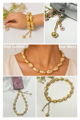 Lumba, Reimagined — Golden Hour | 4-in-1 Baroque Pearl Lumba Rakhi